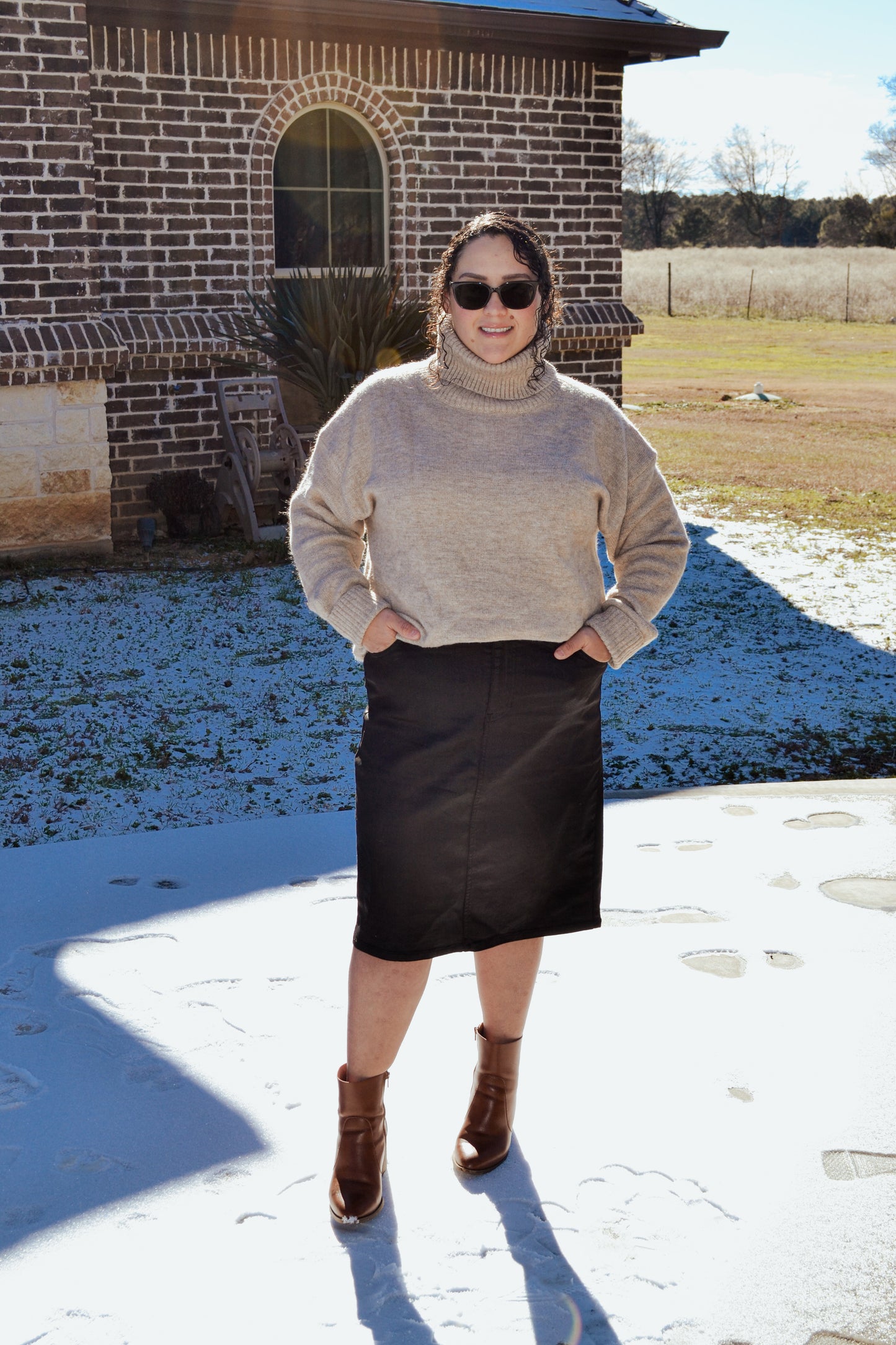 Black Denim Skirt