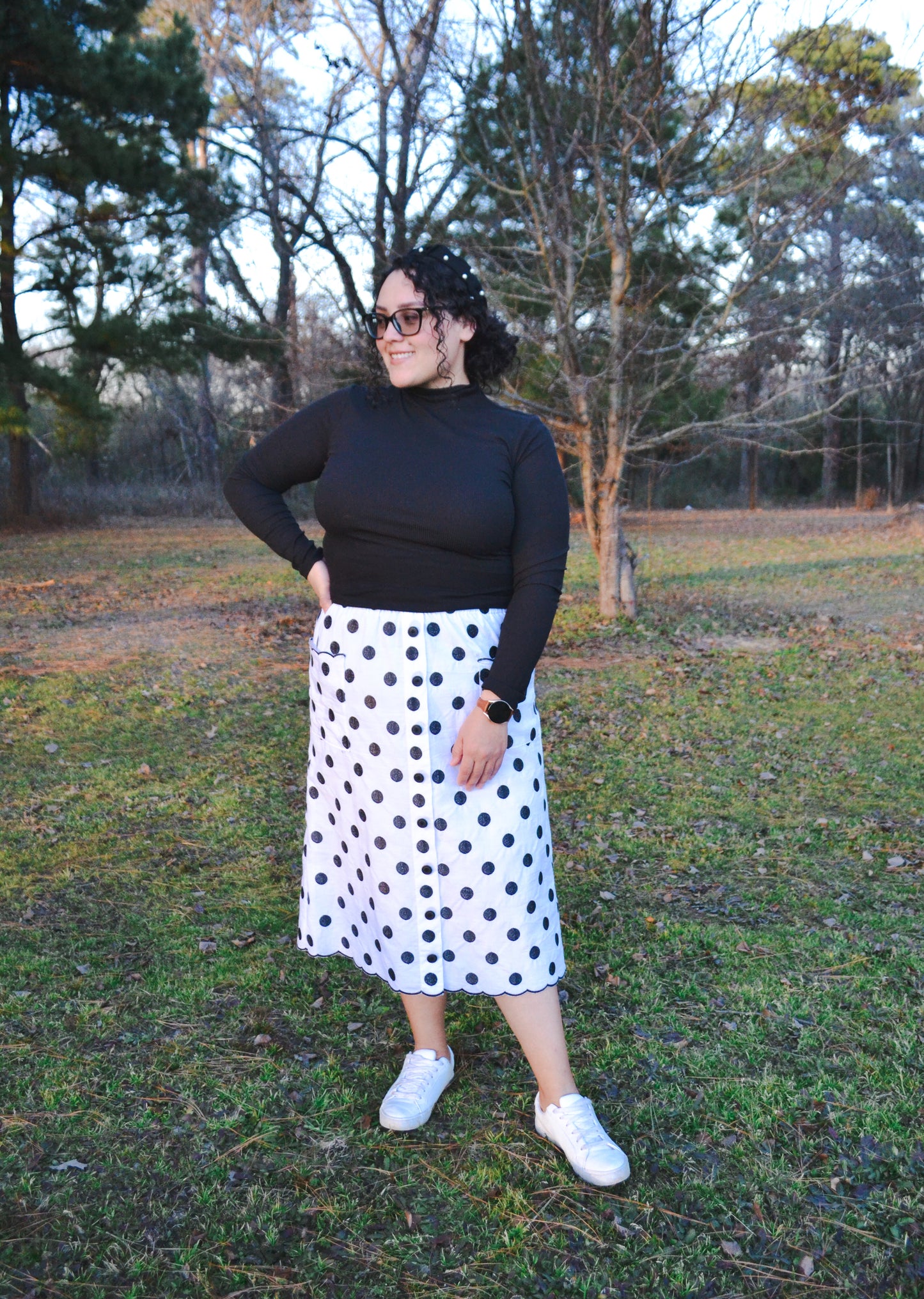 Woman Polka Dot Skirt